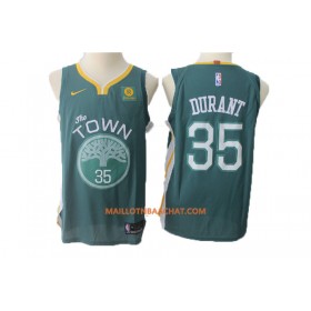 Maillot NBA Golden State Warriors Kevin Durant 35 Nike 2017-18 Vert Swingman - Homme